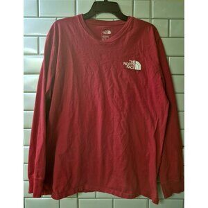 The North Face Long Sleeve Graphic T-Shirt Sleeve Spellout Mens Size XL Red